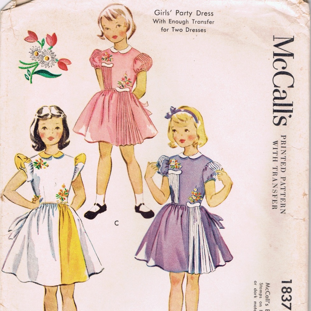 Uncut 1951 McCall Pattern Easter Dress size 10